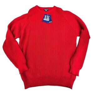 Vtg Wentworth Red Knit Sweater XXL 100% Acrylic Chunky Crew Neck